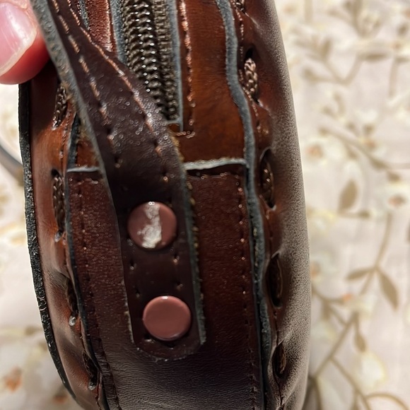 vintage 60’s 70’s EQBAL Leather Circle Purse Shoulder Bag - Picture 5 of 6